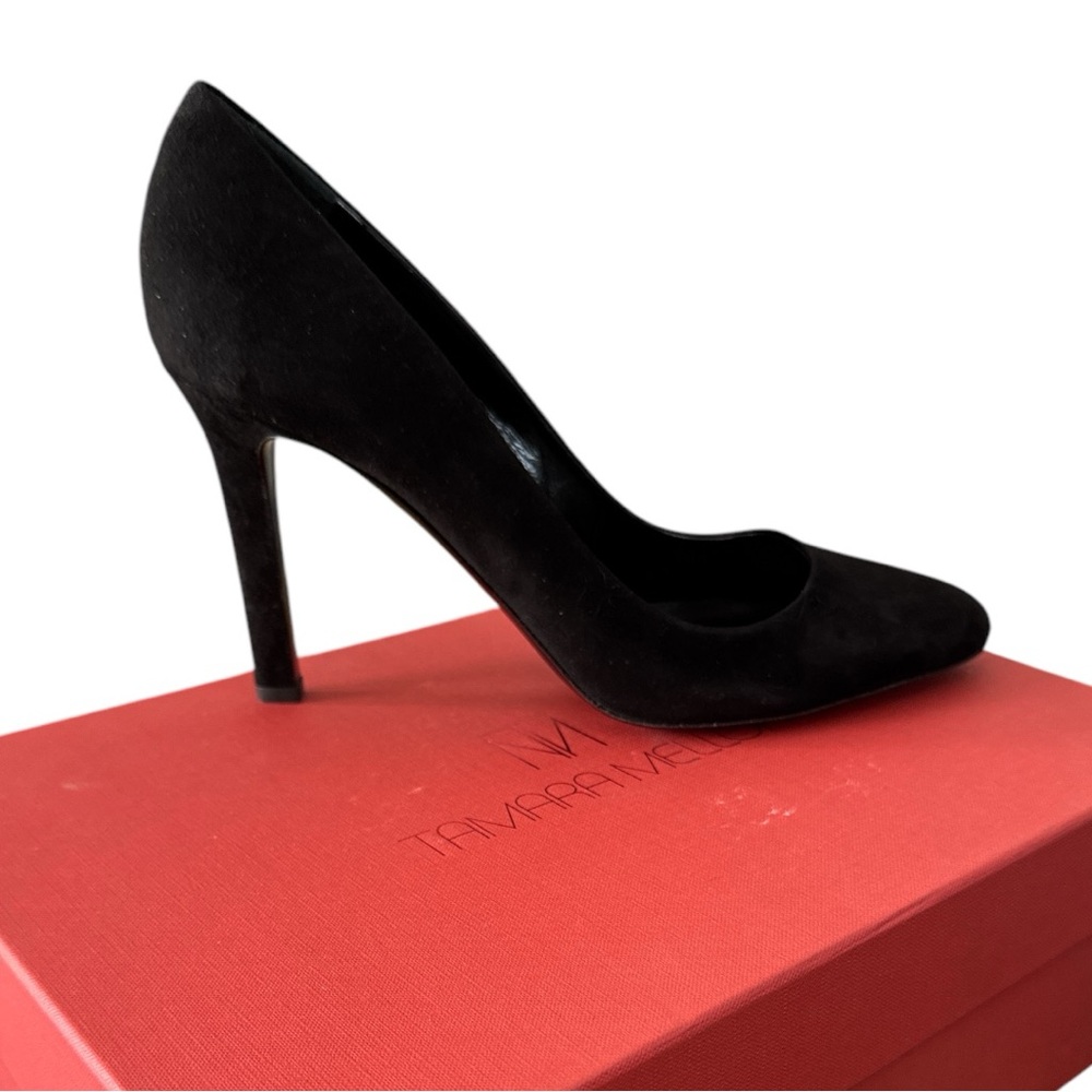 Tamara Mellon Heaven 70 Suede Heels Almond Toe Made in Italy Size 39.5 NIB - Picture 2 of 12